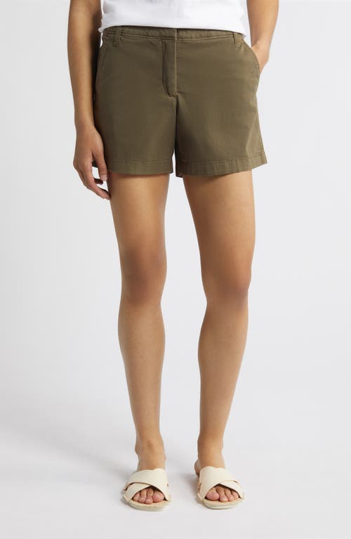 caslon(r) Twill Shorts in Olive Sarma