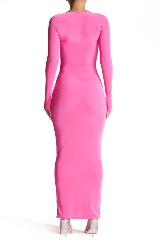 Shop N By Naked Wardrobe Long Sleeve Maxi Dress In Pink Pink