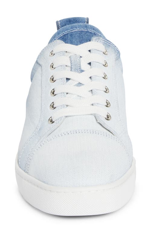 Shop Christian Louboutin Fun Louis Denim Low Top Sneaker In 6607 Blue-white