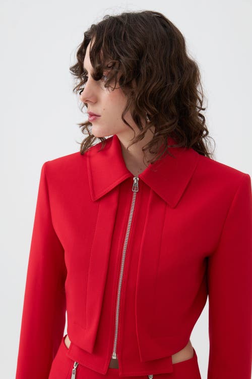 Shop Nocturne Shoulder Pad Jacket In Red