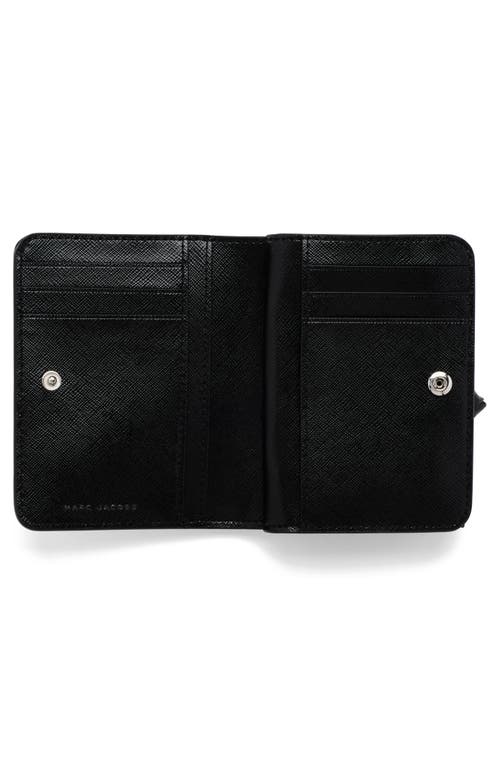 Shop Marc Jacobs J Marc Mini Compact Wallet In Black/white