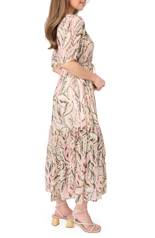 Shop Gibsonlook Kira Drawstring Maxi Dress In Abstract Garden Floral