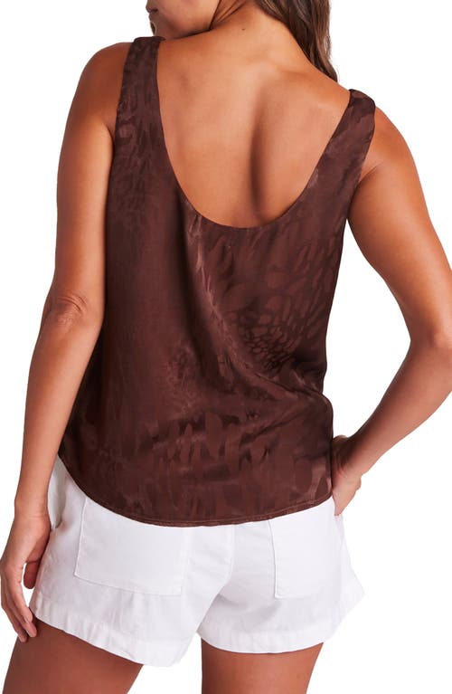 Shop Bella Dahl Scoop Neck Satin Damask Tank In Cafe Noir