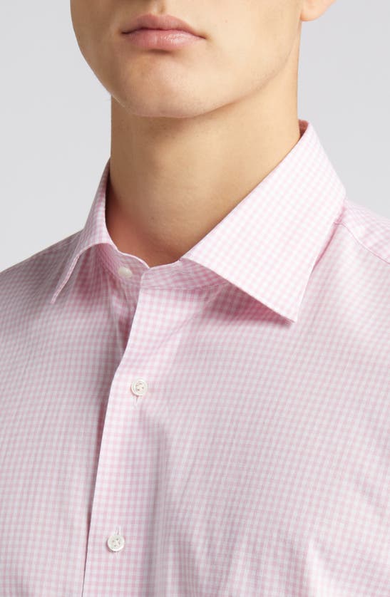Shop Peter Millar Renato Microcheck Button-up Shirt In Spring Blossom
