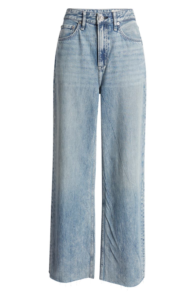 rag & bone Logan Featherweight Raw Edge High Waist Wide Leg Jeans ...