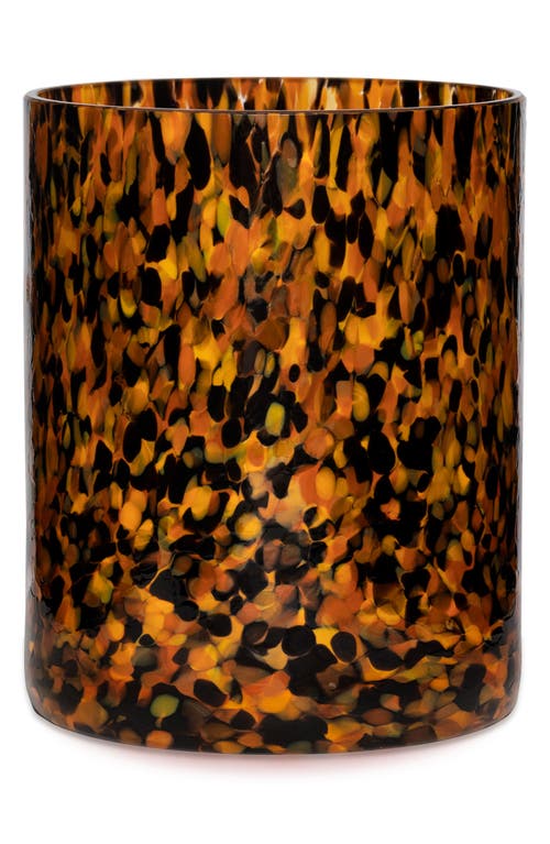Stories of Italy Macchia su Macchia Leopardo Murano Glass Vase in Black Topaz