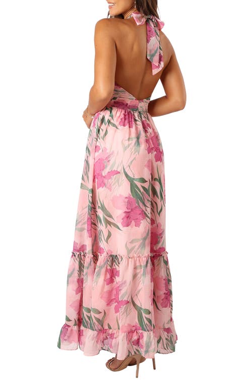 Petal And Pup Petal & Pup Lennon Floral Halter Gown In Pink