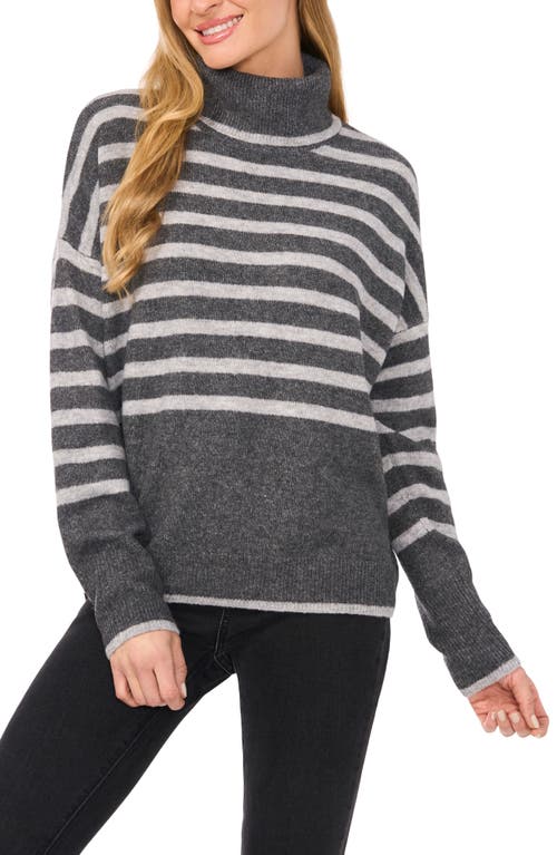 CECE CECE STRIPE TURTLENECK SWEATER 