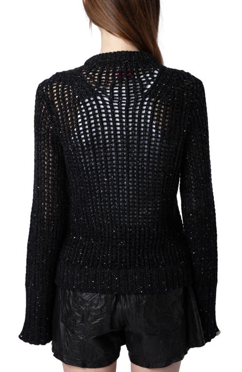 Shop Zadig & Voltaire Halty Weco Sequin Open Stitch Sweater In Noir