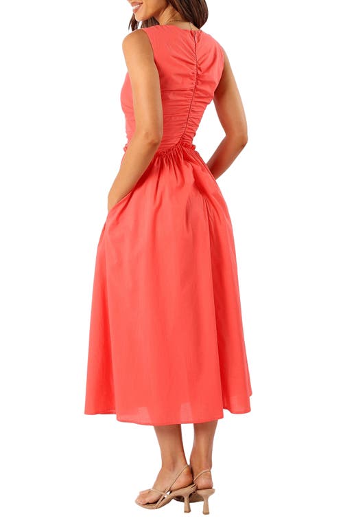 Petal And Pup Petal & Pup Violetta Ruched Dress In Red