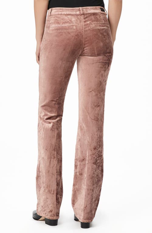 Paige Sloane Low Rise Bootcut Velvet Pants In Warm Suede