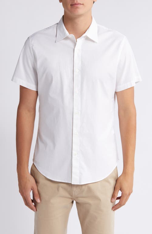 Bonobos Riviera Slim Fit Short Sleeve Stretch Cotton Button-Up Shirt Solid White at Nordstrom,