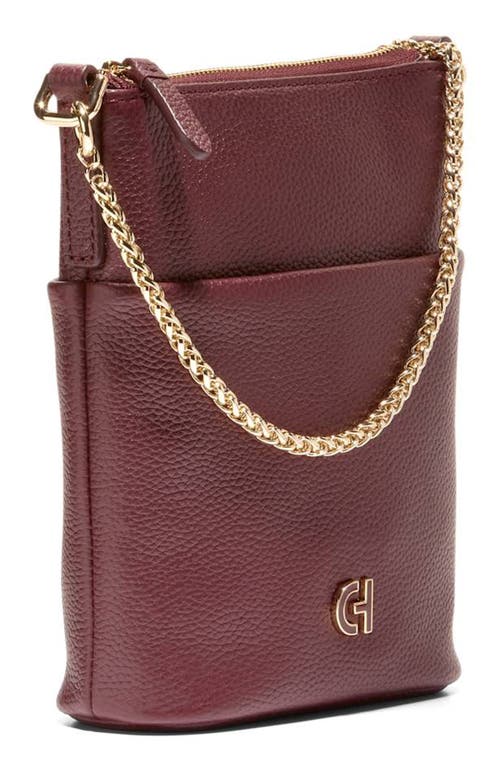 Cole Haan Mini Mainline North/south Leather Bucket Bag In Bloodstone