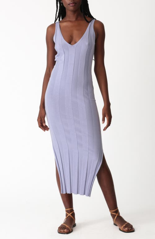 Electric & Rose Rikki Cotton Blend Rib Midi Sweater Dress Lavender at Nordstrom,