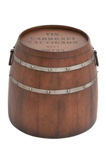 Shop Sonoma Sage Home Brown Metal Wine Barrel Accent Table