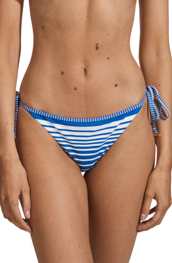 Shop Reiss Tilly Stripe Bikini Bottoms In Blue Stripe