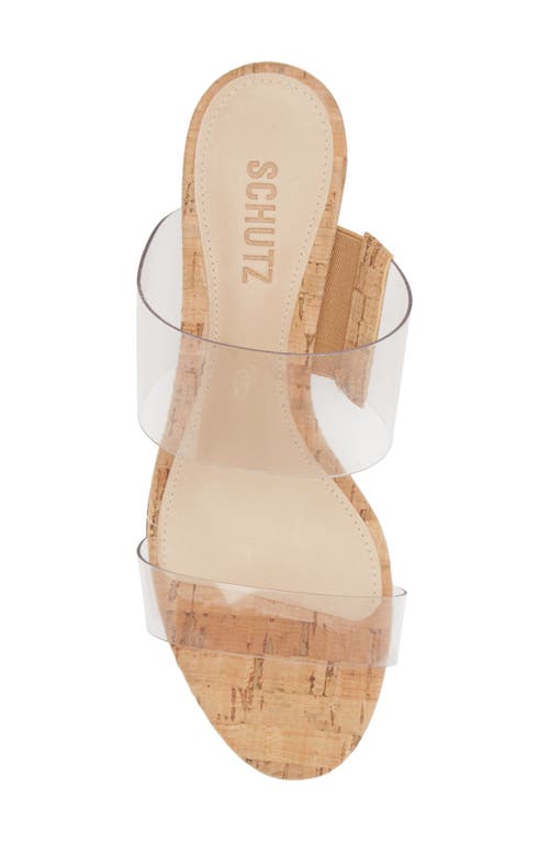 Schutz Women's Victorie Mid Block Heel Sandals Women's Shoes In Transparent/natural