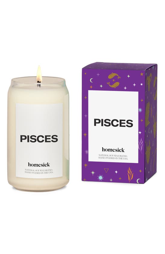 Homesick Pisces Scented Candle In White