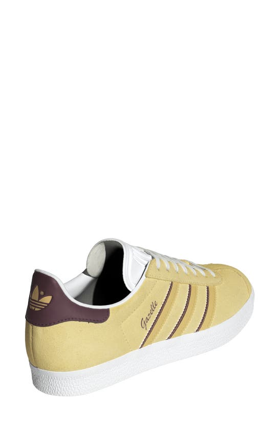 Shop Adidas Originals Gazelle Sneaker In Almost Yellow/ Oat/ Maroon