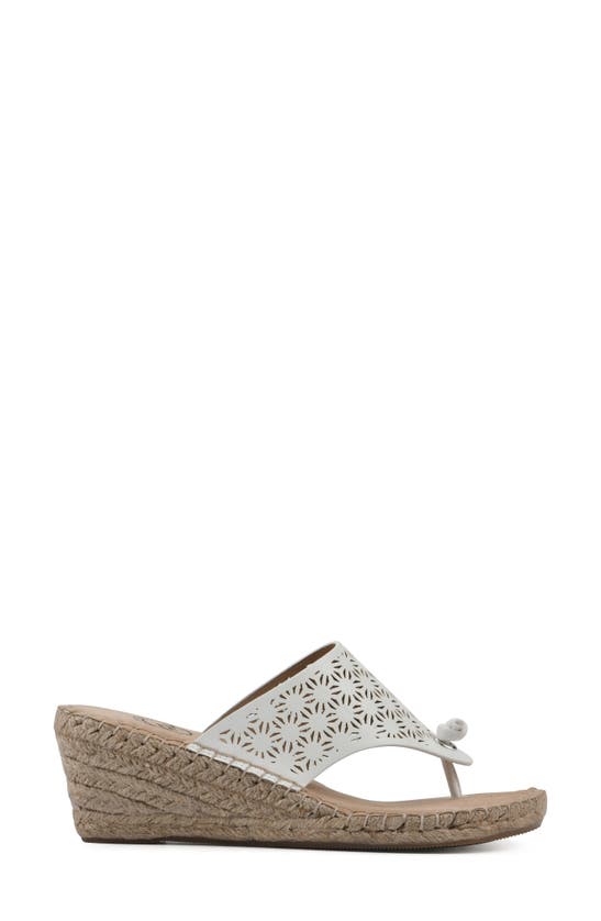 Shop White Mountain Footwear Beaux Espadrille Wedge Sandal In White/ Smooth