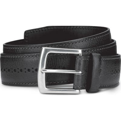 Allen Edmonds Brogue Street Leather Belt, Black