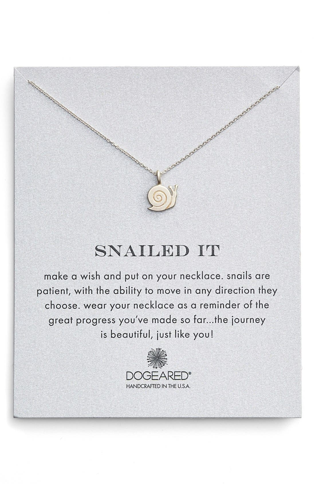 Dogeared 'Reminder Snailed It' Pendant Necklace Nordstrom