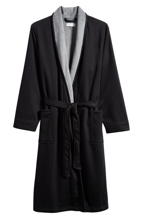 Nordstrom Essential Fleece Lined Robe In Black