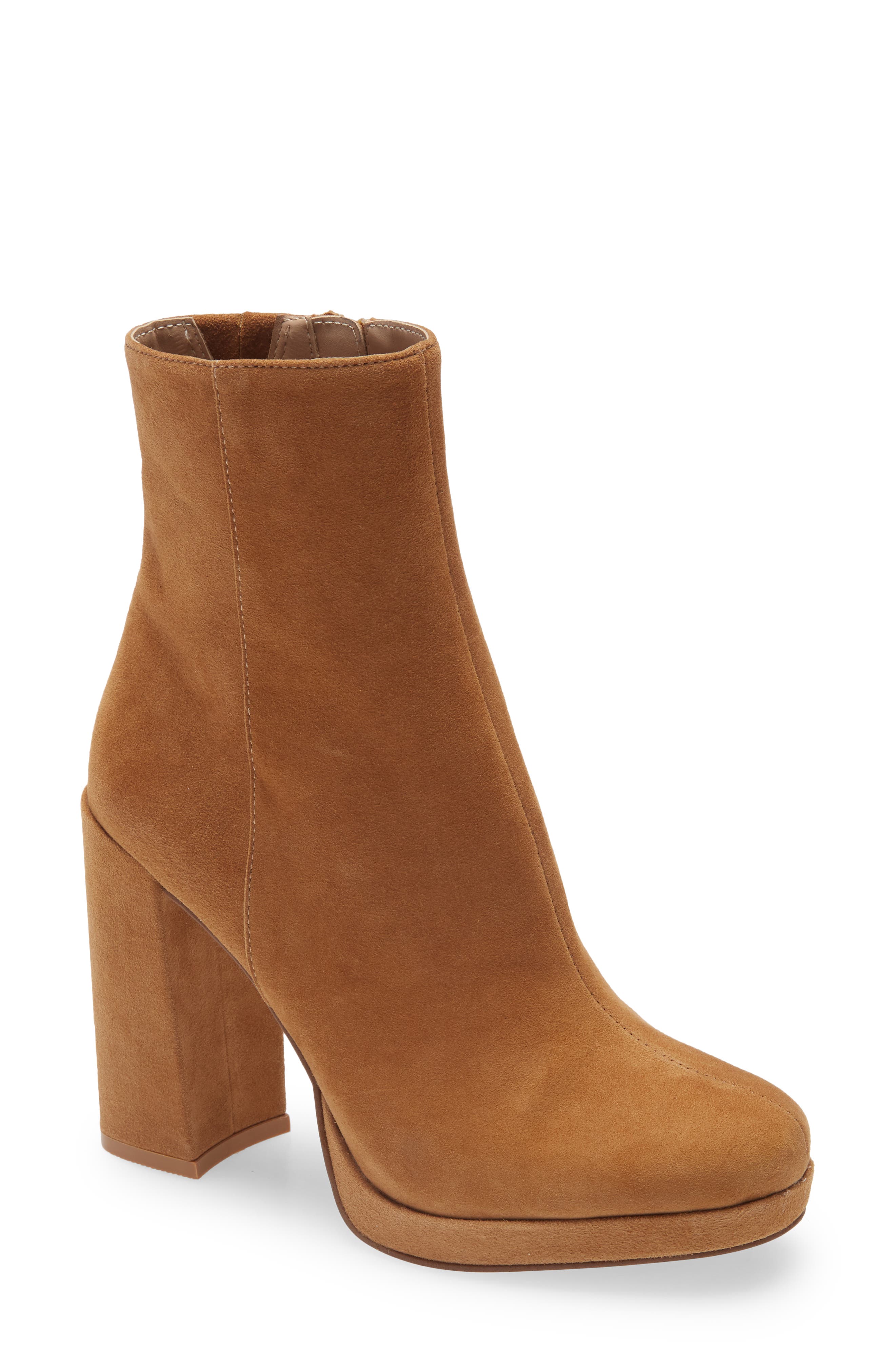 Steve Madden Main Platform Boot In Camel Suede