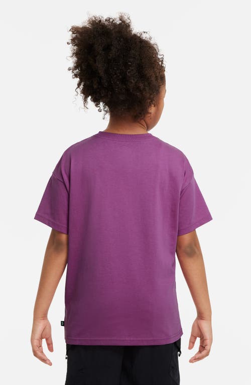 Shop Nike Kids' Sportswear Logo Cotton Graphic T-shirt In Hot Fuchsia