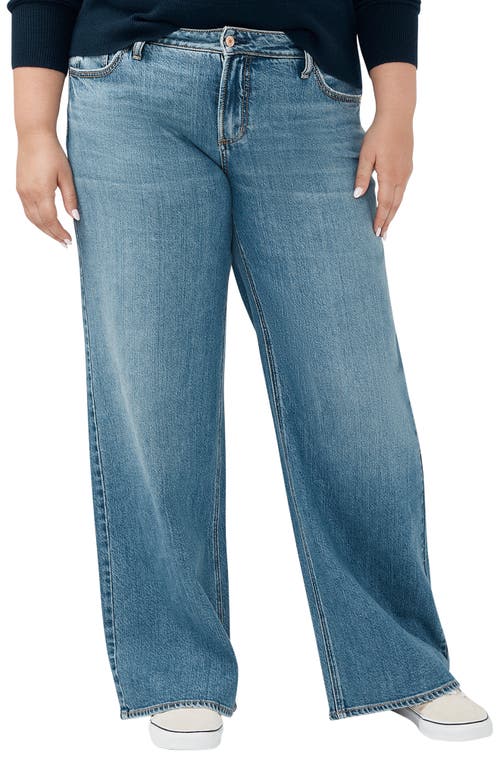 Shop Silver Jeans Co. Suki Curvy Mid Rise Wide Leg Jeans In Indigo