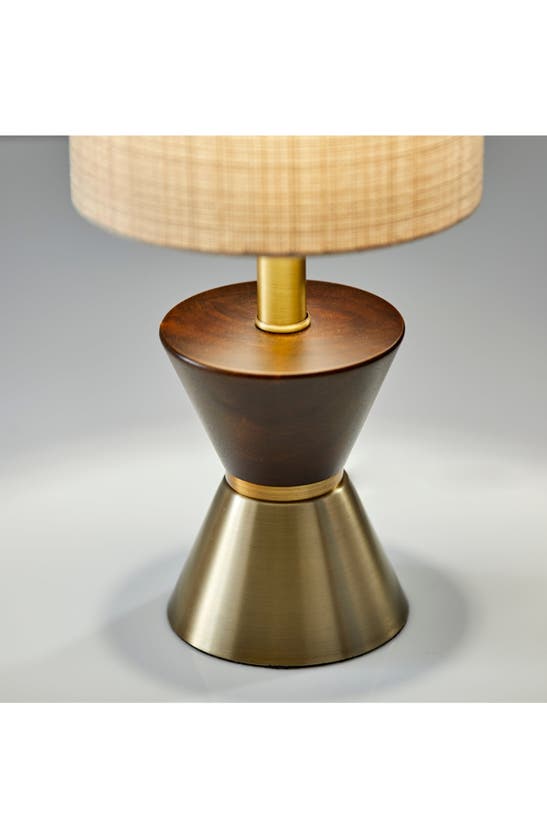 Shop Adesso Lighting Carmen Table Lamp In Antique Brass/ Walnut Wood