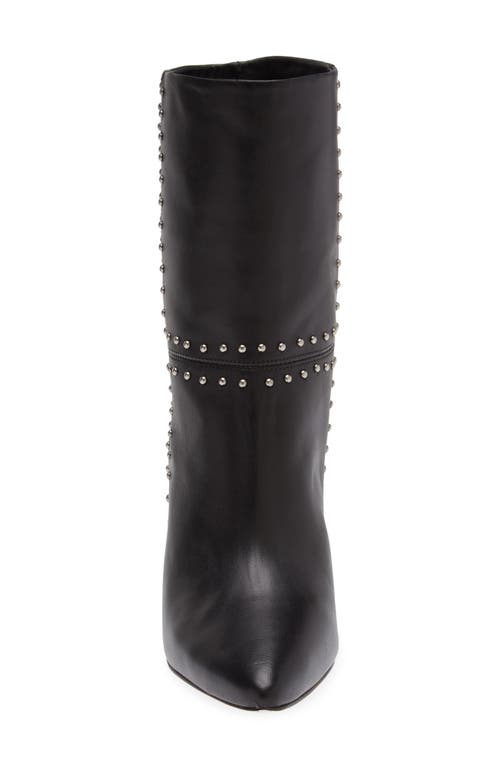 Shop Avec Les Filles Ada Studded Pointed Toe Genuine Suede Bootie In Black