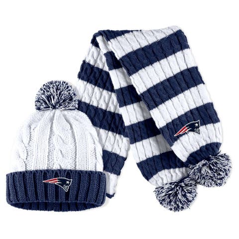 New York Giants WEAR by Erin Andrews Women's Colorblock Cuffed Knit Hat  with Pom and Scarf