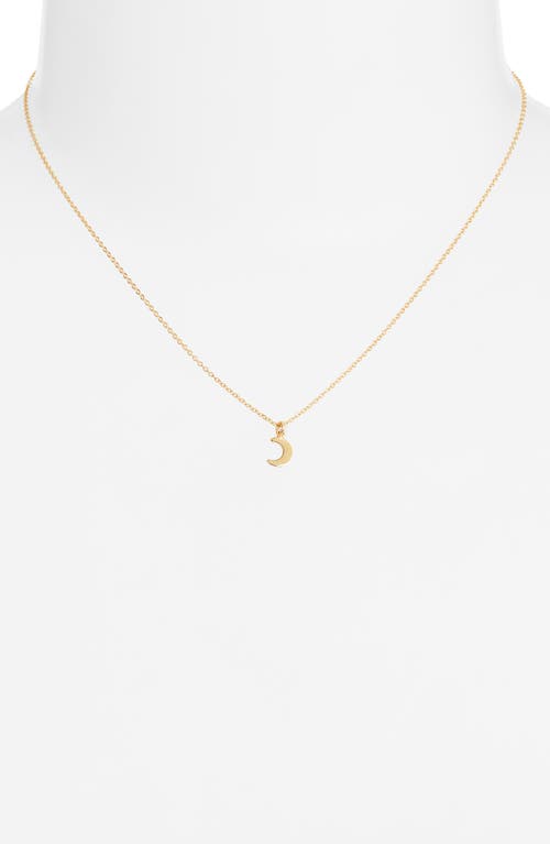 Set & Stones Moon Charm Necklace In Gold