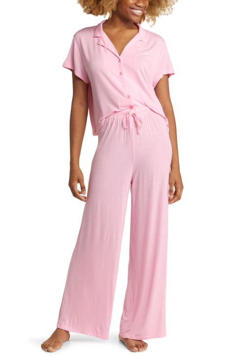 Blush Womens 2 Piece Plush Pajama Set Sunrise Pink Size Medium (8