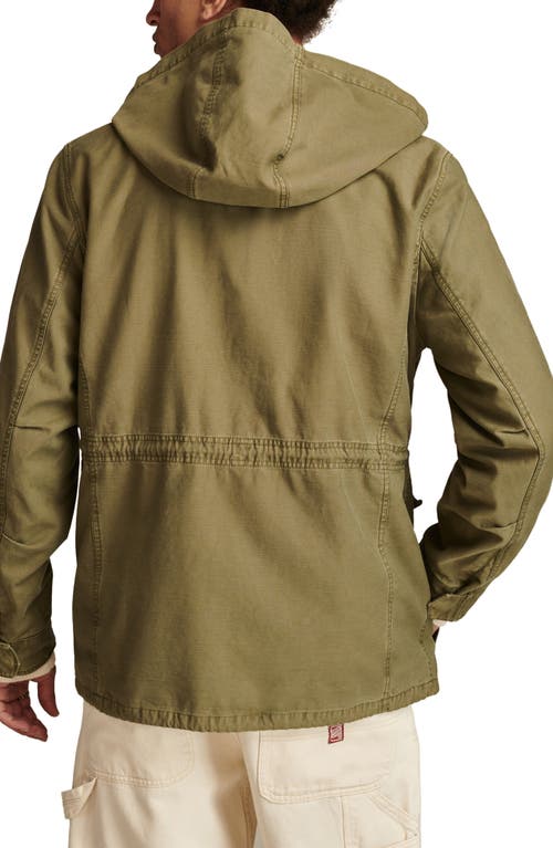 Lucky Brand M-65 Hooded Field Jacket In Four Leaf Clover