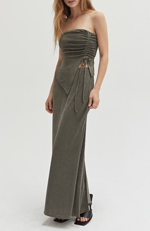 Shop Crescent Tube Top And Maxi Skirt Two Piece Set In Olive