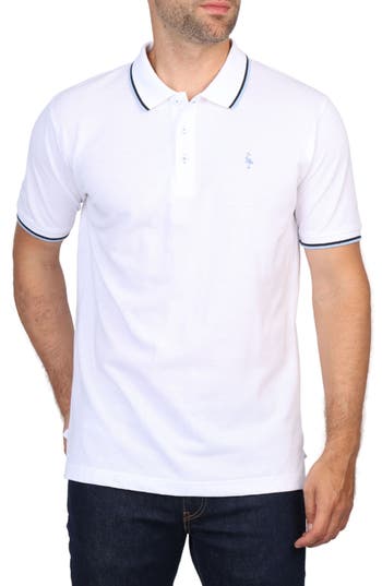 Tailorbyrd Micro Tipped Piqué Polo In White