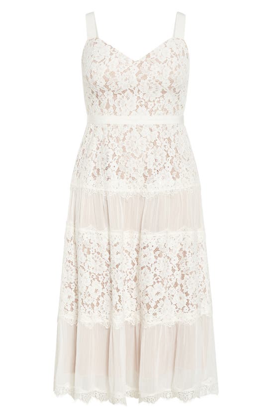 Shop City Chic Rosalyn Sleeveless Lace Maxi Dress In Ivory