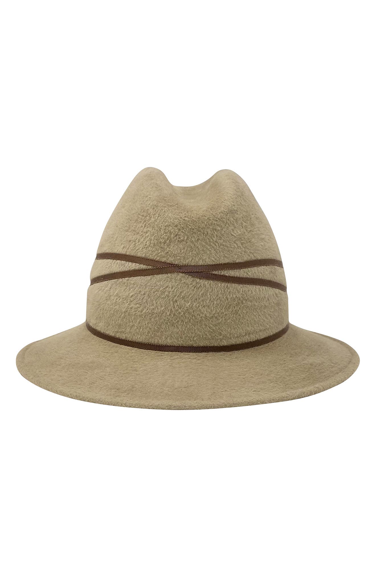 Frances Grey Short Brim Fur Felt Fedora 