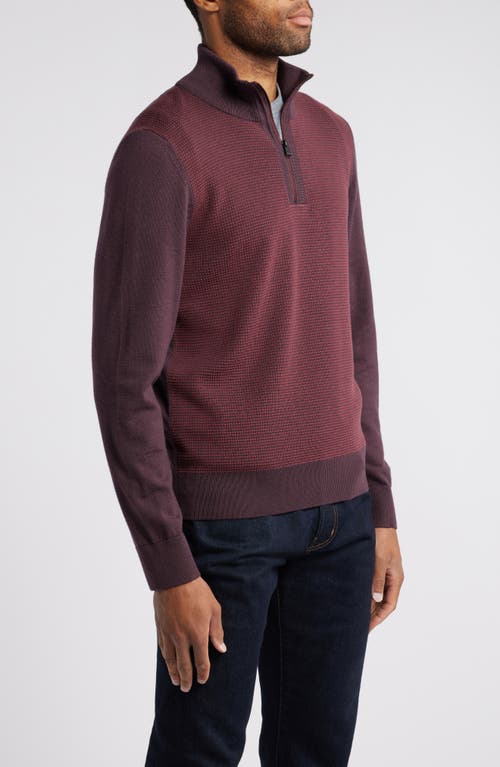 Shop Hugo Boss Boss Dambino Half Zip Virgin Wool Pullover In Open Red