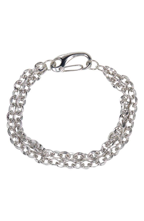 Abound Double Chain Hinged Bracelet In Silver