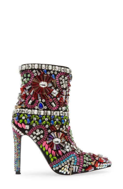 Azalea Wang Holly Embellished Pointed Toe Bootie In Silver