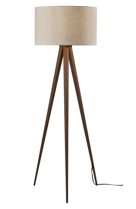 Adesso Lighting Director Floor Lamp In Metal With Rosewood Veneer