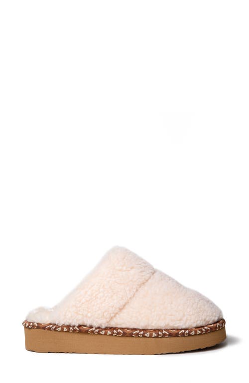 Minnetonka Cerise Faux Fur Slipper In Cream
