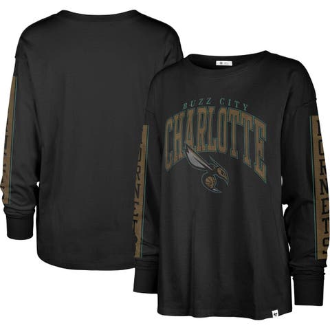 Philadelphia Eagles '47 Women's Skyler Parkway Cropped Long Sleeve T-Shirt  - Midnight Green