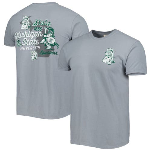 IMAGE ONE Men's Graphite Michigan State Spartans Vault State Comfort T-Shirt