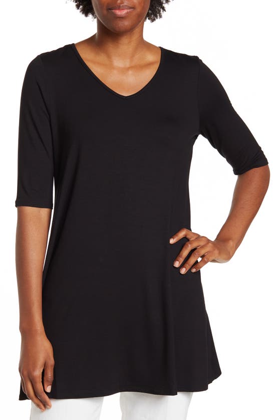 EILEEN FISHER V-NECK ELBOW SLEEVE TUNIC