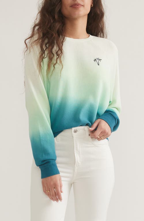 Dip Dye Cotton Sweatshirt in Shaded Spruce