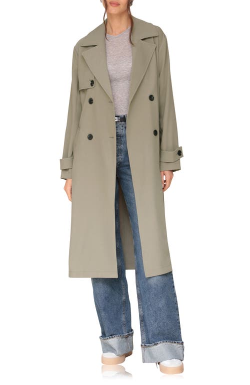 Shop Avec Les Filles Relaxed Fit Button Back Trench Coat In Sage